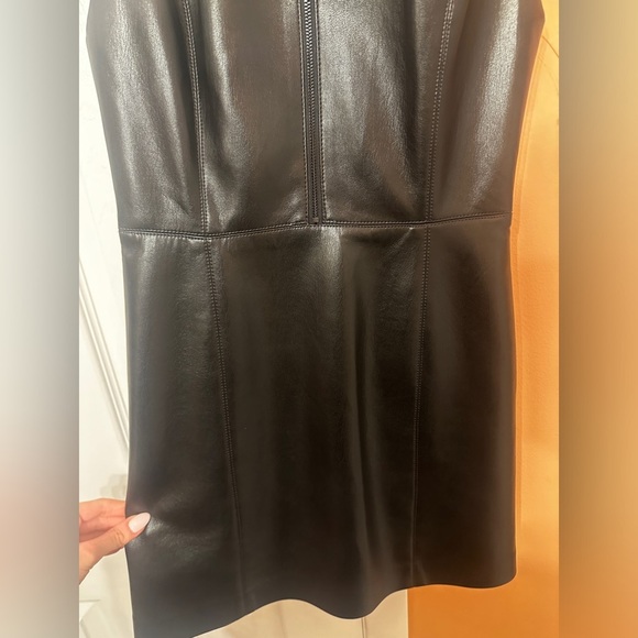 Alice and Olivia Ellis Zip-Front Vegan Leather Minidress - Picture 14 of 15